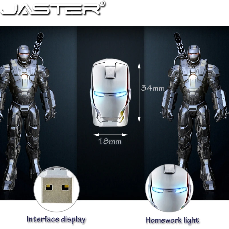 JASTER большой емкости Железный человек Флешка металлический водонепроницаемый флеш-накопитель 16 ГБ 32 ГБ 64 ГБ usb флешка usb флеш-накопитель U диск подарок cle usb