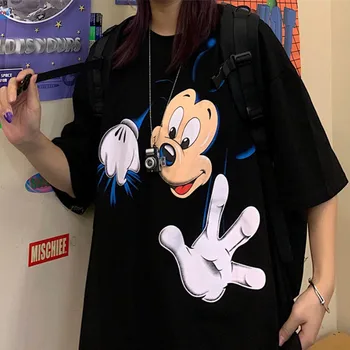 

Explosion Models Net Red Mickey Front And Rear Printing Short-sleeved T-shirt Summer Loose Student Ins Tide Brand Lovers