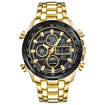 

2020 New Fashion Mens Watches Stainless Steel Sports Watch Double Display Analog Digital Watch Women Full Steel Led Watch