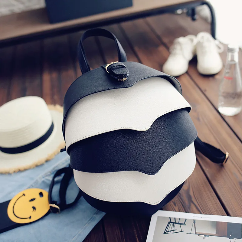 

Fall 2019 new backpack black and white color cool backpack for men and women