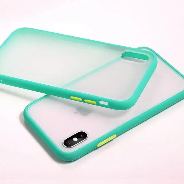 Красочное прозрачное матовое стекло с эффектом антиотпечатки чехол для iPhone 11 Pro Max X XS XR XS Max 8 7 6 6S Plus защитная задняя крышка - Цвет: Ice sea blue