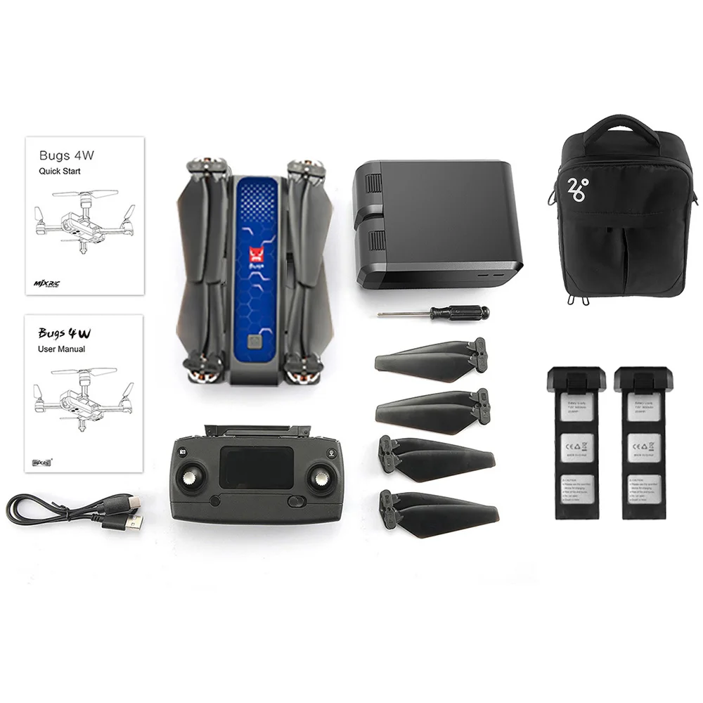 MJX B4W gps мини-Дрон с камерой 2K 5G Wifi FPV оптический полёт 20 минут складной Квадрокоптер дистанционные игрушки удержание высоты Радиоуправляемый Дрон - Цвет: 2 Batter Handbag