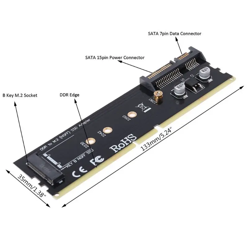 SATA III для M.2(NGFF) B-ключ 2230/2242/2260/2280 с интерфейсом SATA SSD адаптера Прямая поставка