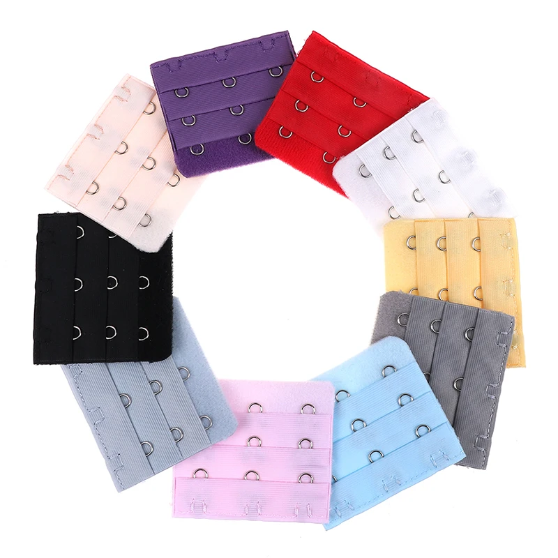 

Random Color 10Pcs/Lot Adjustable Bra Buckle Extenders Strap Extension 3 Hooks Underwear Accessories
