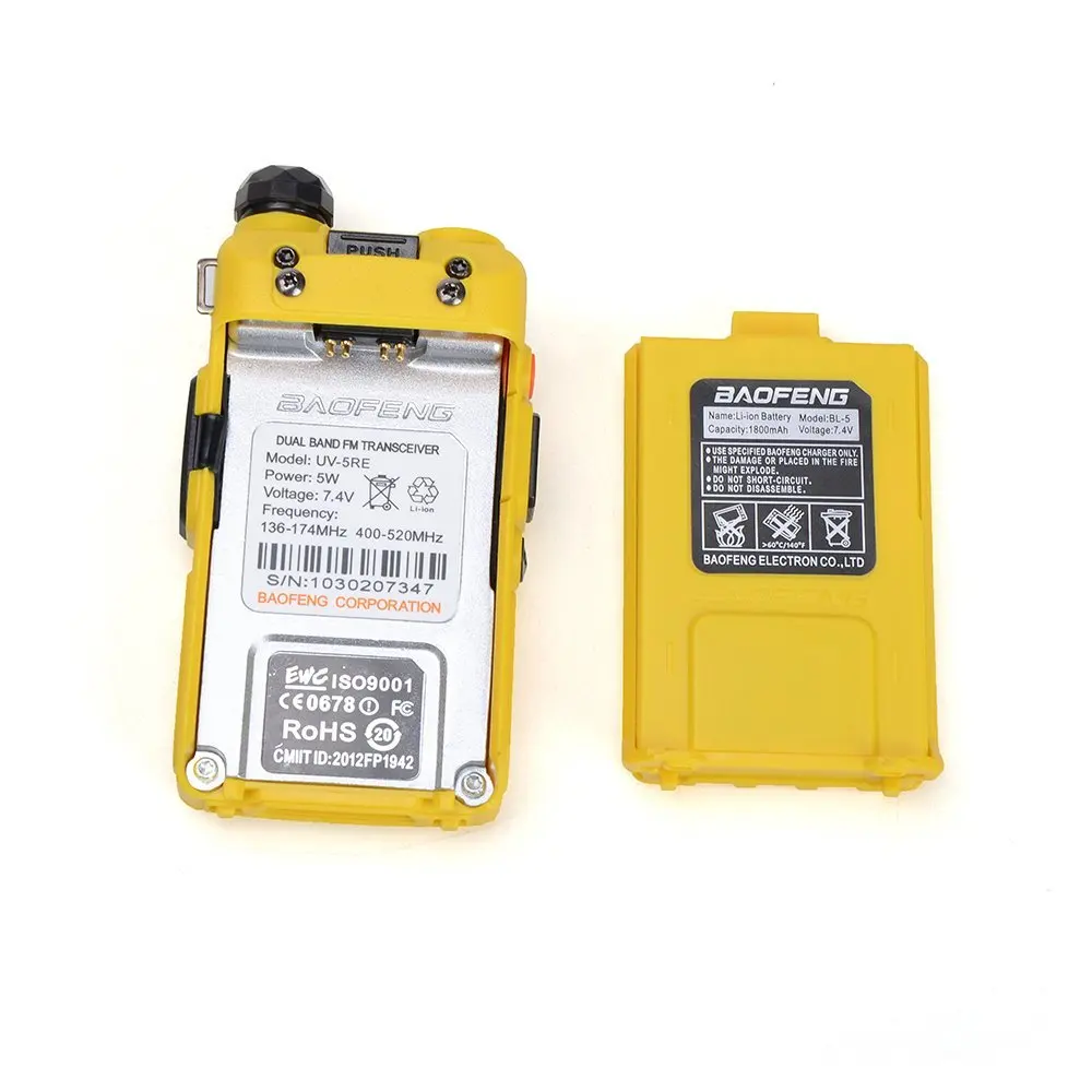 Baofeng UV-5RE желтый двухканальные рации двойной VHF UHF Boafeng Профессиональный трансивер 5 Вт Портативный UV 5R Охота Ham радио