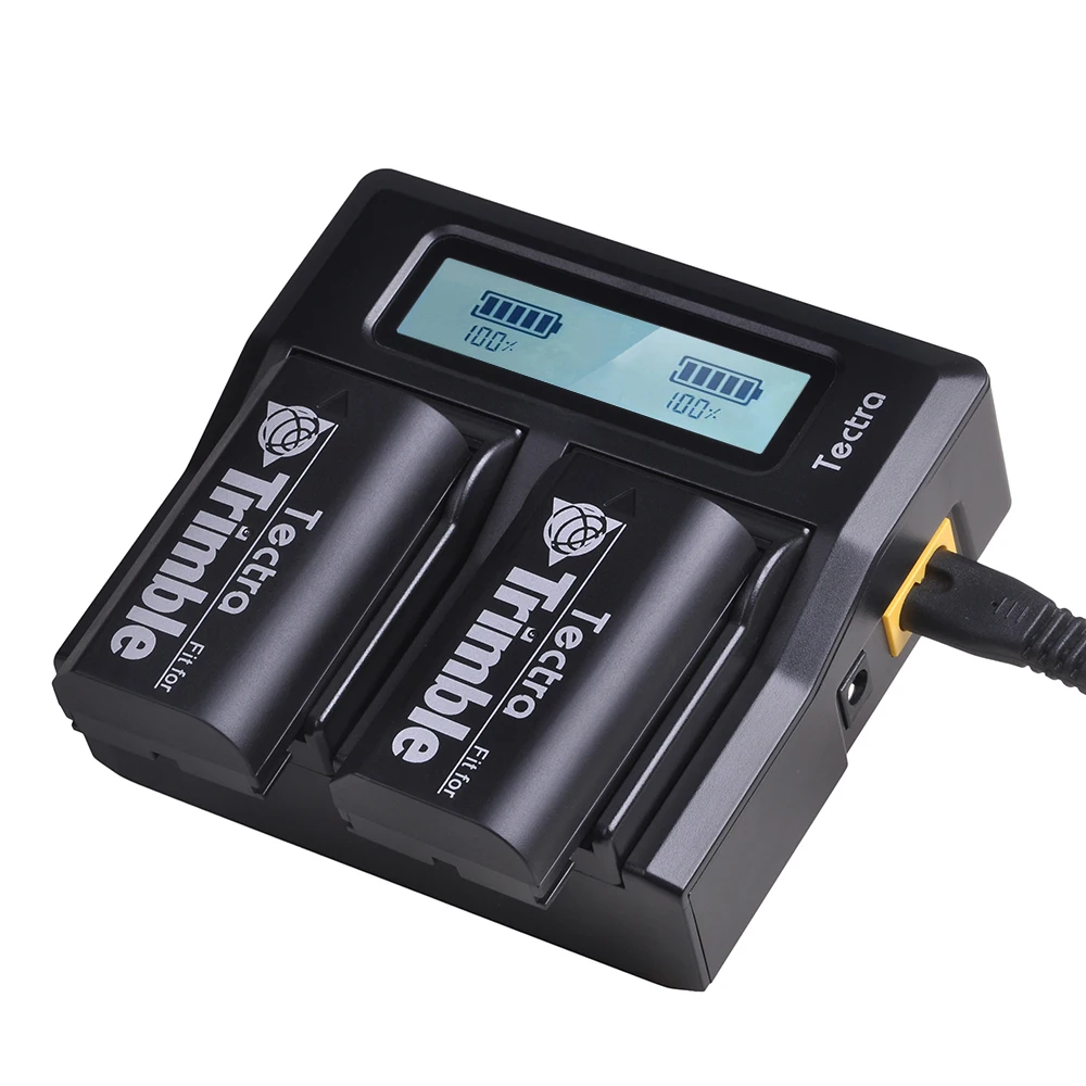 

54344 Battery and Fast Dual Charger for Trimble 5700 5800 29518 46607 52030 38403 R6 R7 R8 GNSS TR-R8 GPS for Pentax Ei-D-Li1