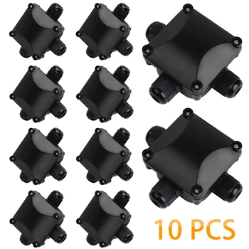 

10pcs 3 Way Junction Box Waterproof IP68 Junction Box Cable Line Protection Connectors Cable Wire Connector
