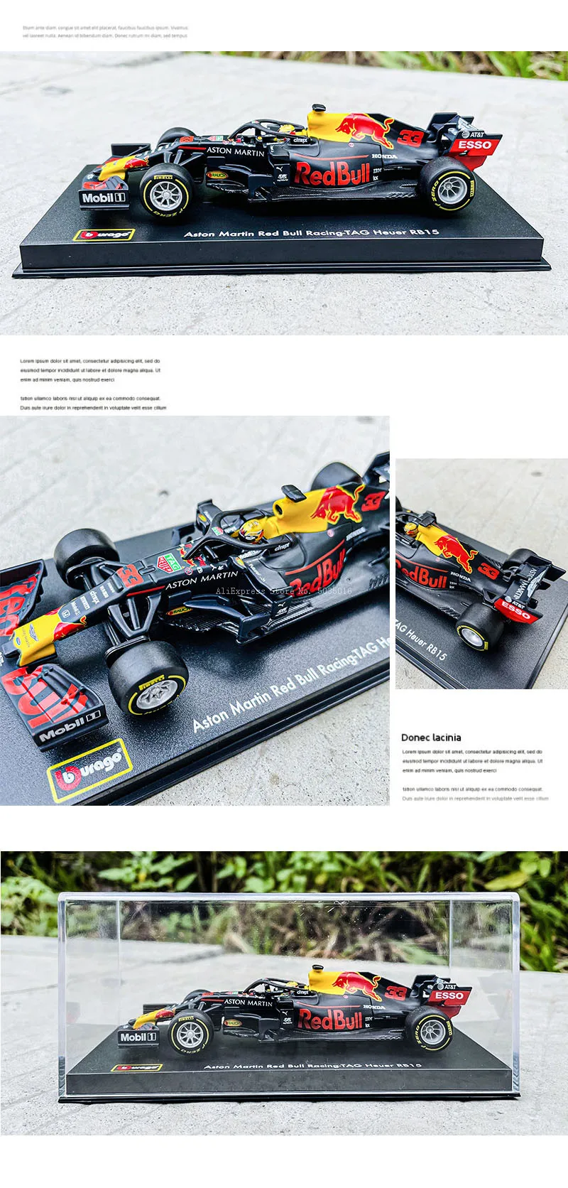 Bburago 1:43 2019 F1 Red Bull Racing RB15 33# Max Verstappen racing model simulation car model alloy car toy collection gift