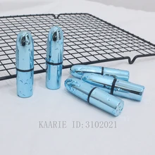12,1 мм элегантная синяя пластиковая трубка для губной помады, пустая Косметическая губная помада высокого класса в форме пули, пустые бутылки для бальзама для губ