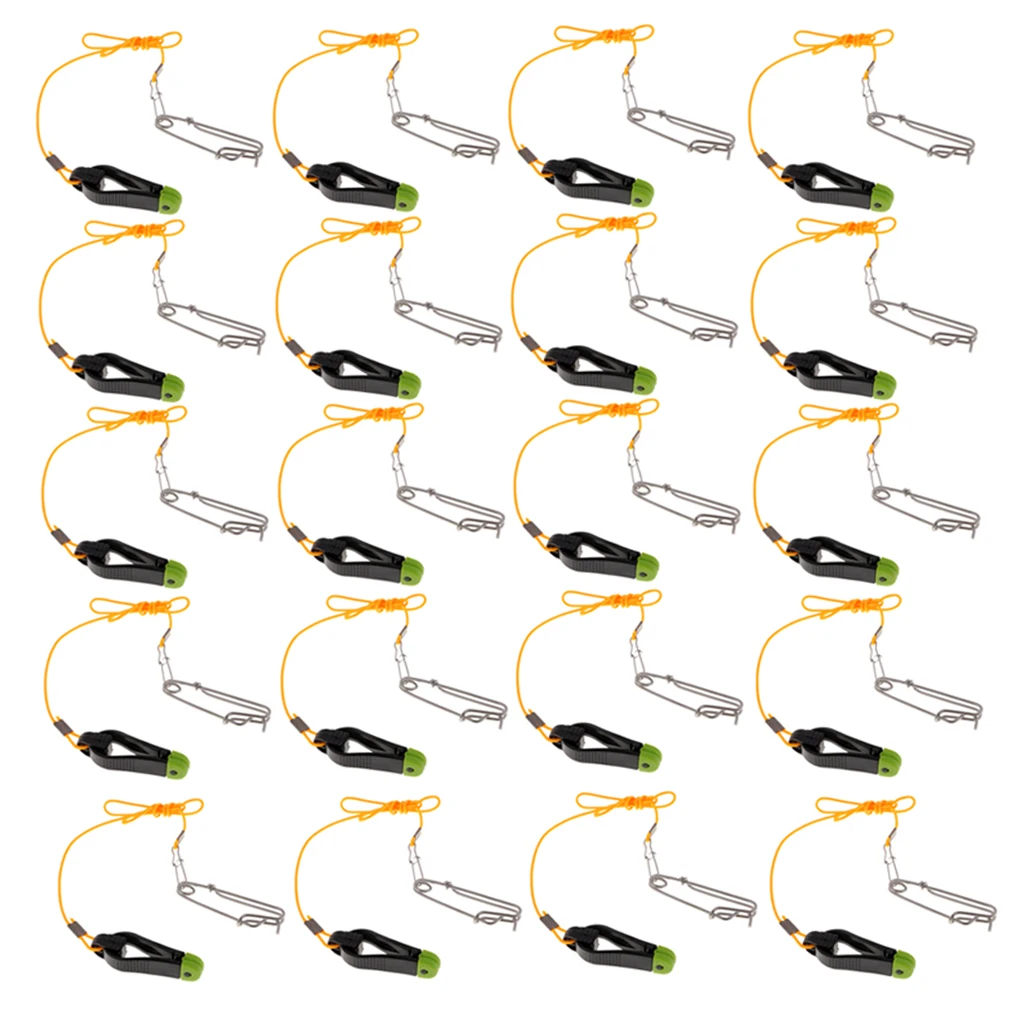 

20pcs Power Grip Plus Release Clip Downrigger with 17" Leader Long Line Snap