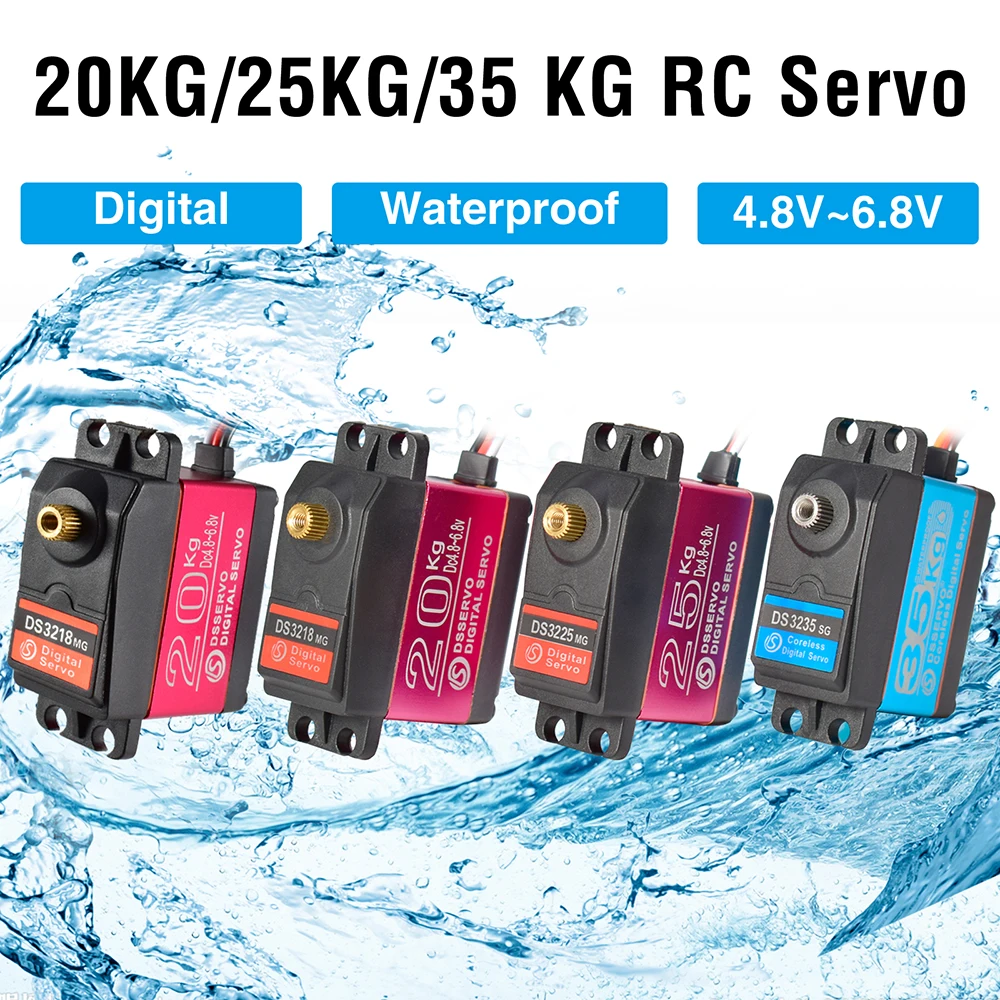 

Dsservo Waterproof Servo DS3218 20KG DS3225 25KG DS3235 35KG Metal Gear Digital Servo for 1/8 1/10 RC Cars