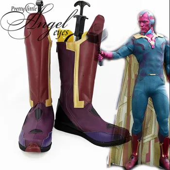 

Marvel Super Hero Avengers Vision Cosplay Party Shoes Custom Made