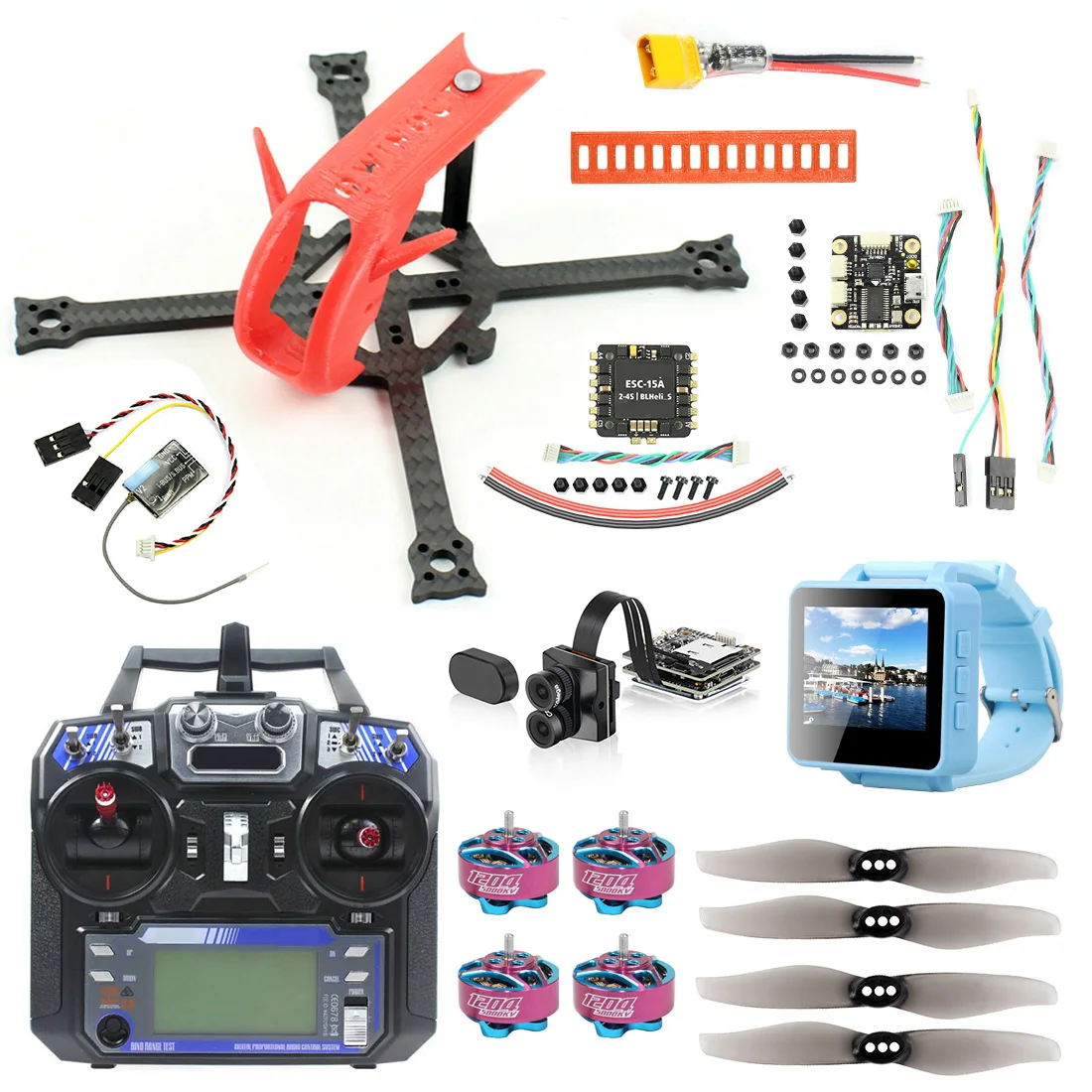 JMT Lefei137 137 мм DIY FPV гоночный Дрон комплект с 15A 4в1 ESC 1204 5000KV 3-4S мотор Tarsier V2 4K FPV камера FS I6 TX