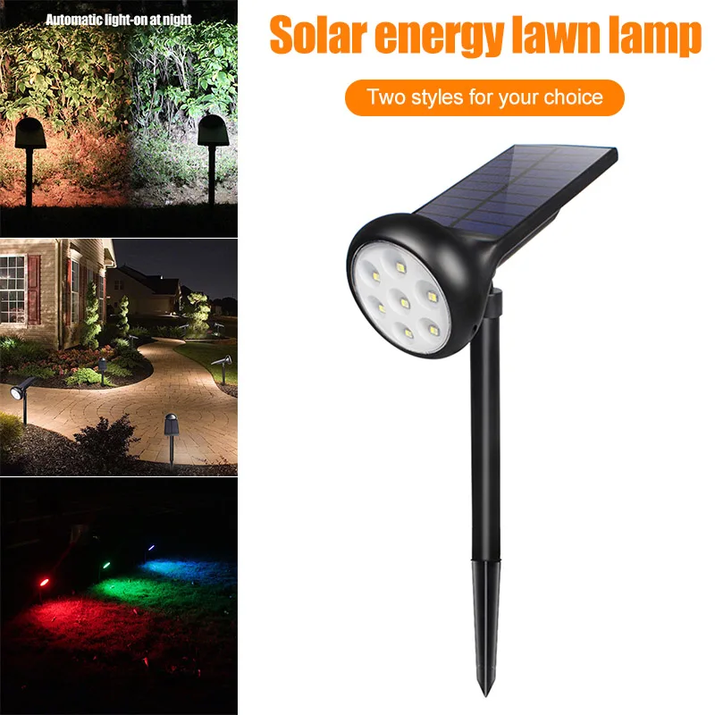 

Newly Sale Solar Lawn Light Outdoor Waterproof Colorful 7 LED Solar Spotlight Garden Villa Insert Lamps J8 #3