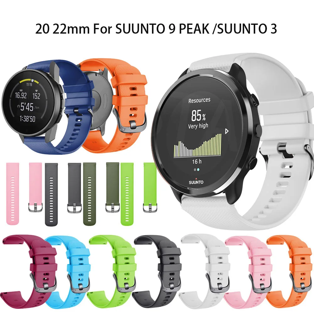

Новинка, силиконовые часы для SUUNTO 9 PEAK Sport, 22 мм, для SUUNTO 3, сменный Браслет, аксессуары для браслета, легкая установка