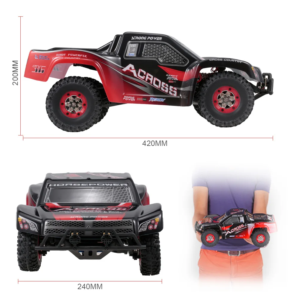 Wltoys 12423 Радиоуправляемая машина 1/12 4WD электрические игрушки 50 км/ч высокоскоростная матовая короткая курсовая машина RTR SUV 2,4G дистанционный р/у модель Авто