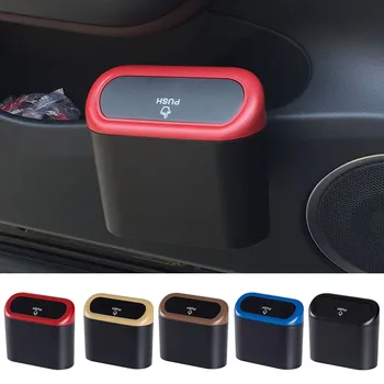 

Car Trash Can Interior Organizer Storage Box Car Garbage Bag Press Sealed Trash Can Auto Storage Bin Accessories