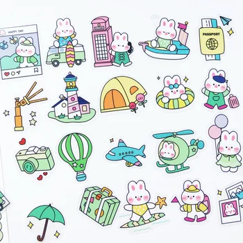 

40PCS /Pack Kawaii Rabbit Travel Notes Sticker Notebook Computer DIY Decoration