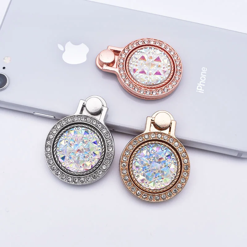 

Luxury Diamond Shiny Metal Mobile Phone Ring Stand Stick Socket 360 Holder Cell Phone Telephone Support for mobile phones