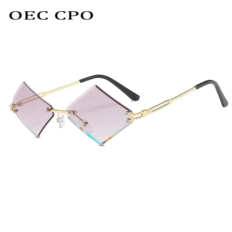 

OEC CPO Fashion Rimless Sunglasses Women New Steampunk Frameless Sun Glasses Female Vintage Gradient Eyeglasses Men UV400 O871