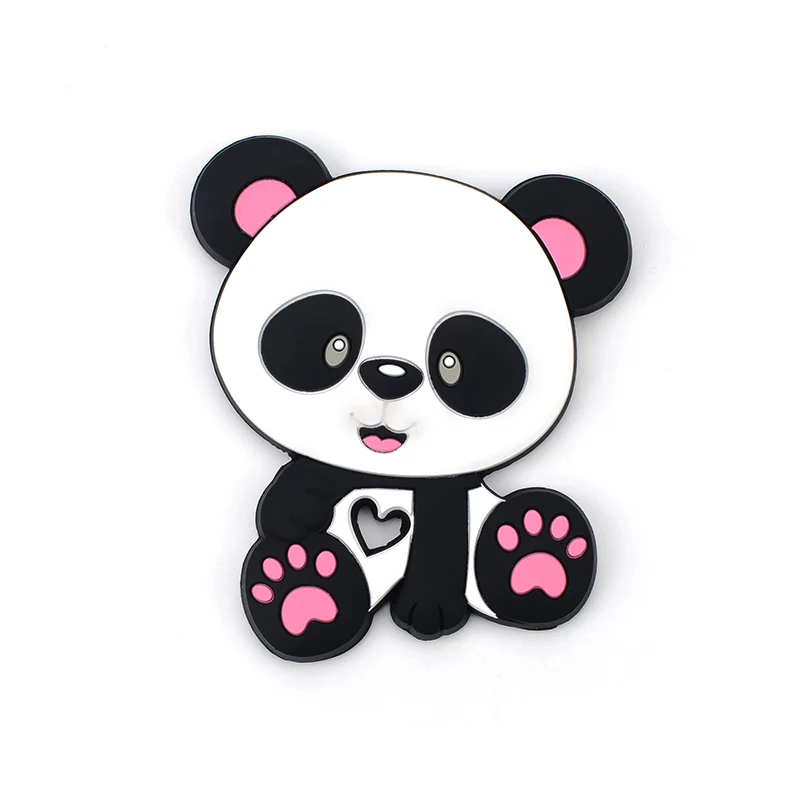 LOFCA 1pc Panda Silicone Teether BPA Free Food Grade Baby silicone teething Pendant Toys Baby Care Pacifier Chain Gift Making 5