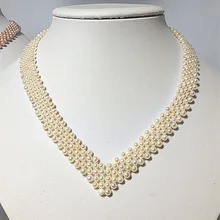 

Artificial farming Real Pearl Necklace Multi-Layer Pearl Necklace Finished Product Hualien Freshwater Cultured Pearl Necklace