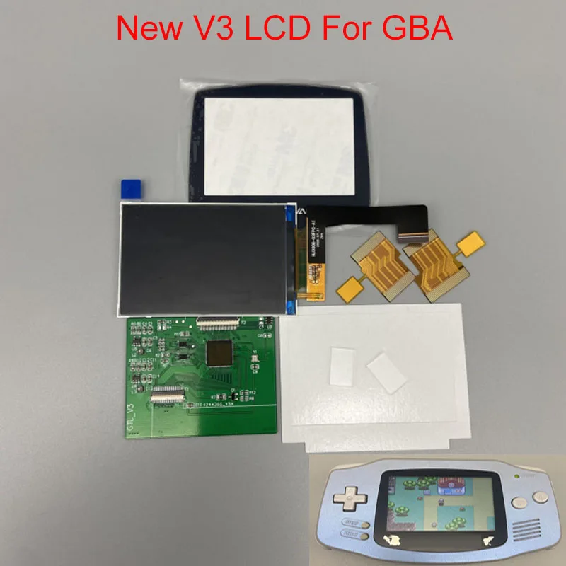 Evidenzia Lo Schermo Lcd V3 Di Dimensioni Originali Per Gba Brightness Ips Lcd Schermo A Luce Calda Per Gba Cut-Free Shell Senza Schermo Di Saldatura