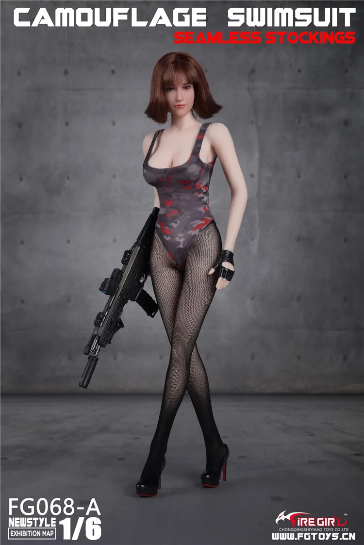 Fire Girl игрушки FG068 A/B/C 1/6 Камуфляж Купальник бесшовные чулки Набор для 12 дюймов Phicen Tbleague Jiaoudoll Фигурка DIY - Цвет: FG068-A