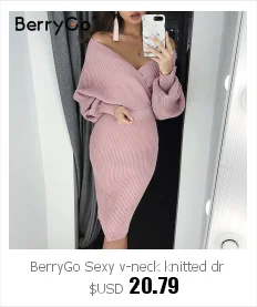 BerryGo элегантное женское трикотажное платье из 2 частей, однотонный облегающий свитер, платье на осень и зиму, Женский пуловер, рабочая одежда, свитер, костюм