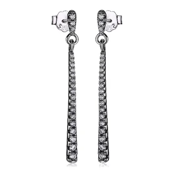 

New 925 Sterling Silver Earring Women Shooting With Crystal Stud Earrings For Women Wedding Gift Fine Europe Jewelry