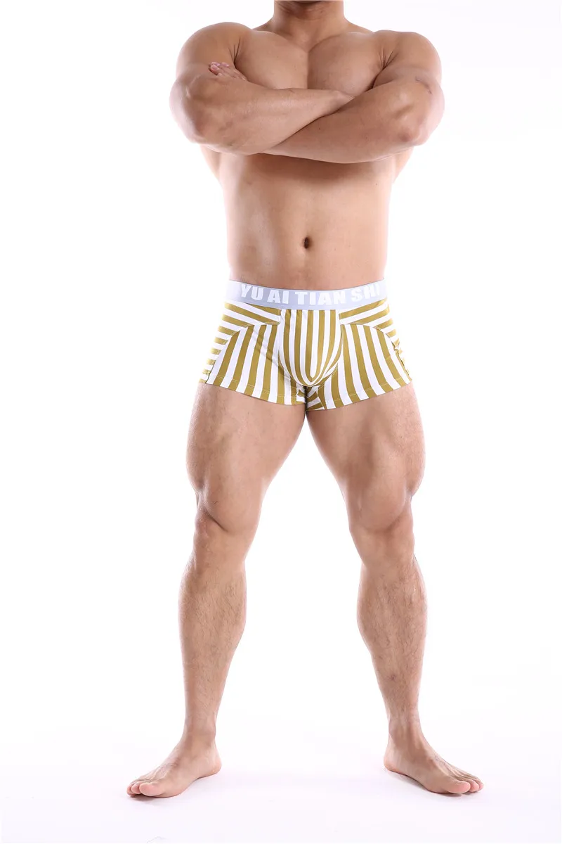 Men Boxers Comfortable Underpants Cotton Low Waist Large Size BoxerShort Striped Breathable Cueca Boxer Homme Underwear