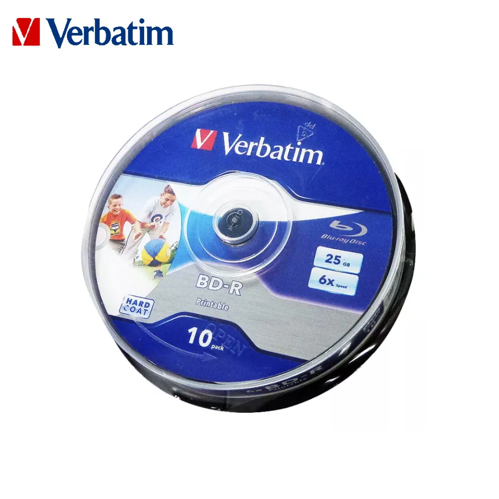 Оригинальный дисковый диск Verbatim 6X blu Ray с объемом памяти 25 Гб без печати