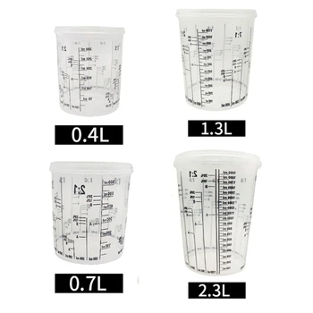 

5Pcs Disposable Graduated Clear Plastic Paint Mixing Cups Calibrated Mixing Ratios Measuing Cups For Paint Resin Tools