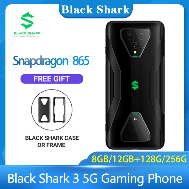 Новый черный акулы 3 5G игровой телефон Snapdragon 865 12 Гб оперативной памяти 256 ГБ Rom Octa