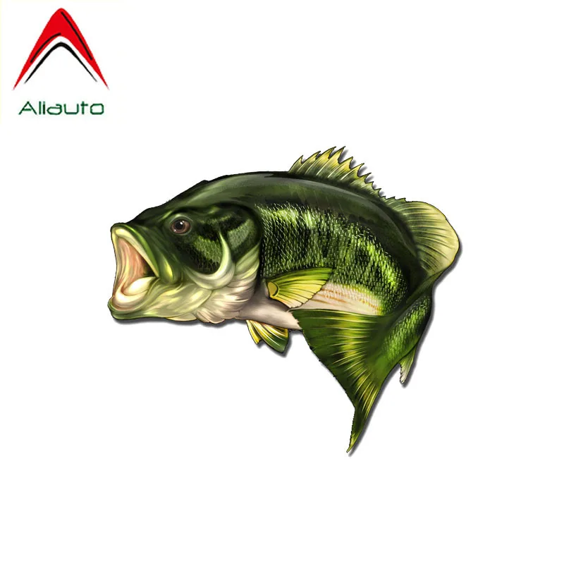 

Aliauto Creative Fishing Car Stickers Large Mouth Bass Fish Accessories Cover Scratch Decal PVC for VW Nissan Suzuki,15cm*13cm
