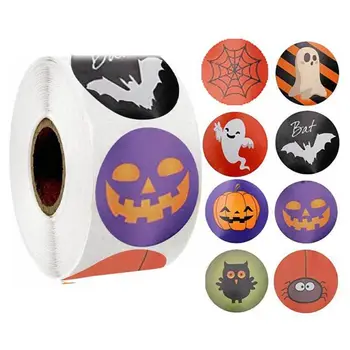 

500 Pcs / Roll Sealing Sticker Labels Halloween Party Gifts Stickers Baking Paper Craft Stationery