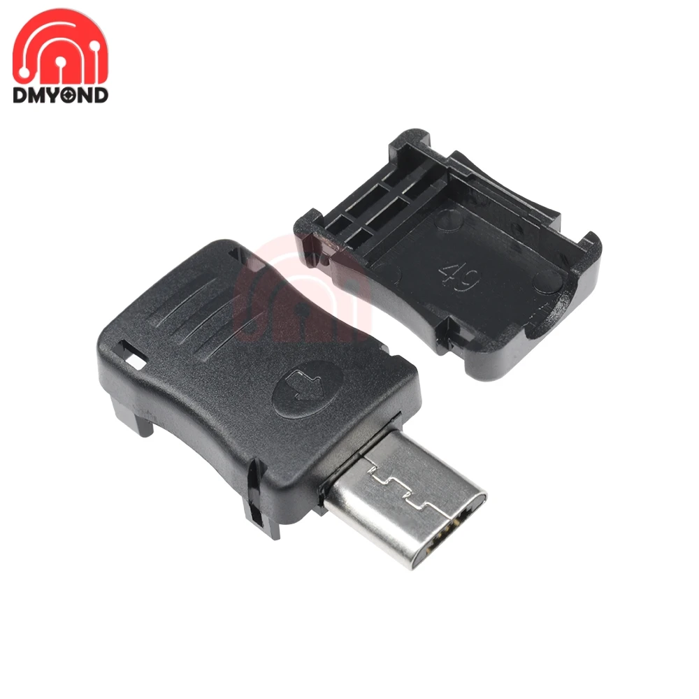 Mini Micro USB tipo 3 Pin connettore maschio porta Micro USB spina a saldare copertura in plastica per fai da te L20 adattatore USB fai da te uso per Computer