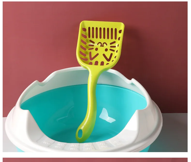 Fluorescent green 1 шт., полезная Лопата для кошачьего туалета, инструмент для чистки домашних животных, пластиковый совок, товары для чистки кошачьего песка, туалет для собачьей еды, ложки, принадлежности для кошек - Цвет: Fluorescent green