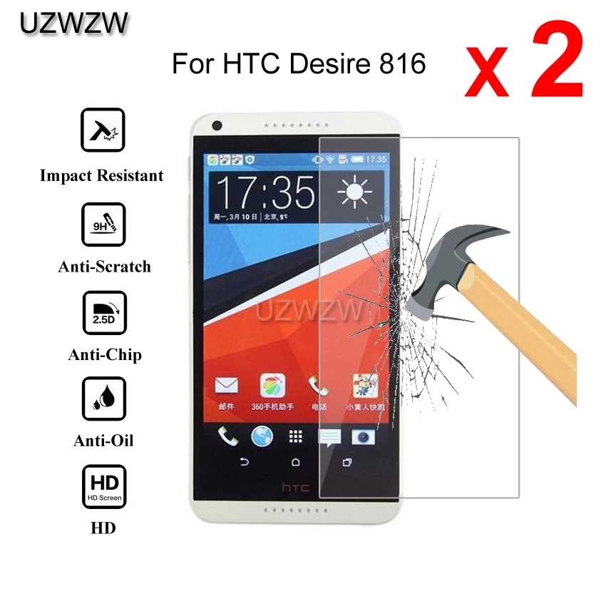 

2pcs For HTC Desire 816 816G Premium 2.5D 0.26mm Tempered Glass Screen Protector For HTC Desire 816 816G Protective Glass