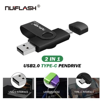 

High speed dual use type c 2.0 usb flash drive 8gb 16gb 32gb pendrive 256g metal usb stick 64gb 128gb pen drive for type c phone