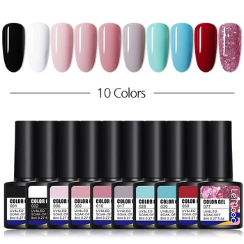 

LEMOOC 10/20Pcs/set Color Gel Nail Polish Semi Permanent UV Led Gel Varnish Soak Off Nail Lacquers 116 Colors Base Top Coat