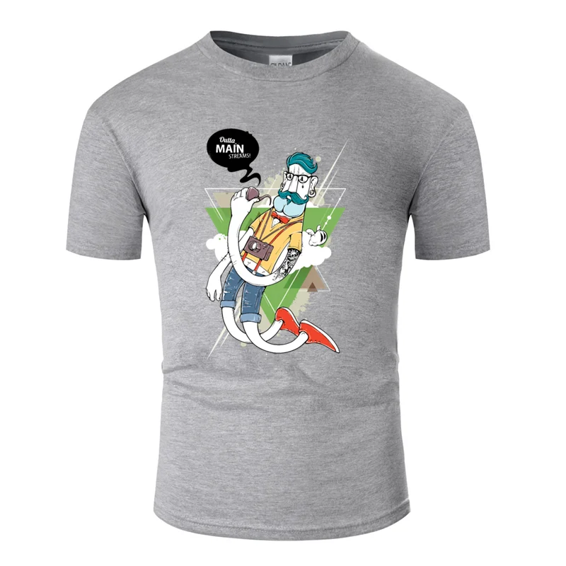 Men-Gray Модная мужская футболка с принтом Humor hipster, подарок,, белая, размер S-5xl, крутая Мужская футболка, хипстер, комикс, топ, футболка - Цвет: Men-Gray