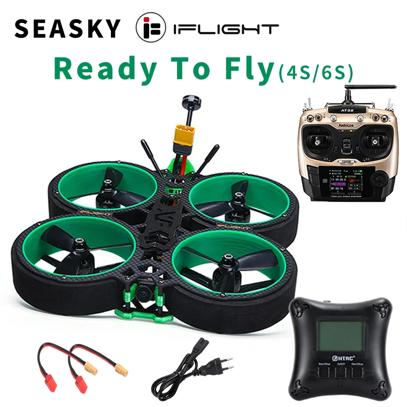 

SEASKY iFlight Green Hornet FPV Racing Drone142mm 3inch RTF AT9S Remote Control SucceX-E F4 35A ESC 500mW VTX 3045 propeller