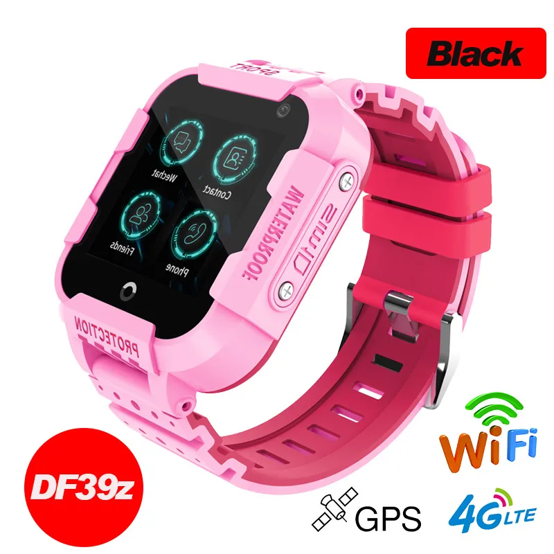 DF39Z Pink 696 DF39Z Kids 4G GSM Smart Watch Call Video Call SOS Emergency Call For Help LBS+GPS+WIFI Multiple Positioning Kids Gift watch - Цвет: DF39Z Pink