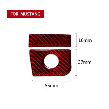

For Ford Mustang 2015-19 Storage Box Switch Cover Trim Red Carbon Fiber Box Trim