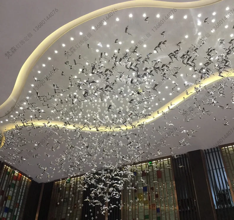 Sales Department Sand Plate Crystal Chandelier Hotel Lobby Shaped Crystal Glass Chandelier Glass Non-standard Engineering Light