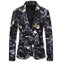 Мужской пиджак, модный блейзер с принтом королевской короны, мужские костюмы, платья для выпускного вечера, принт с животными, Блейзер, мужской пиджак