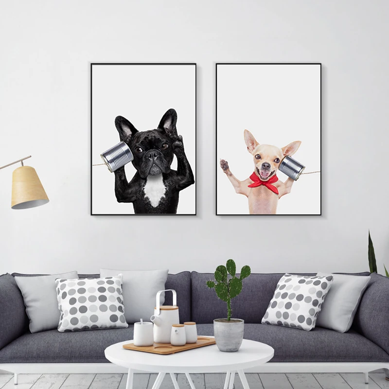 

Nordic Style Animal Art Cute Dogs Canvas Posters Wall Paintings for Baby's Room Nursery Posters And Prints Cartoon Pictures
