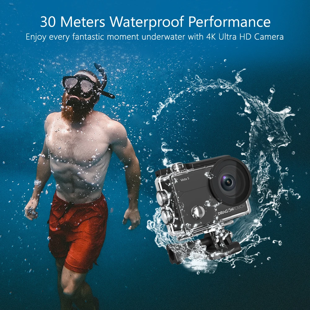 Dragon Touch 4K Action Camera Vista 5 WiFi
