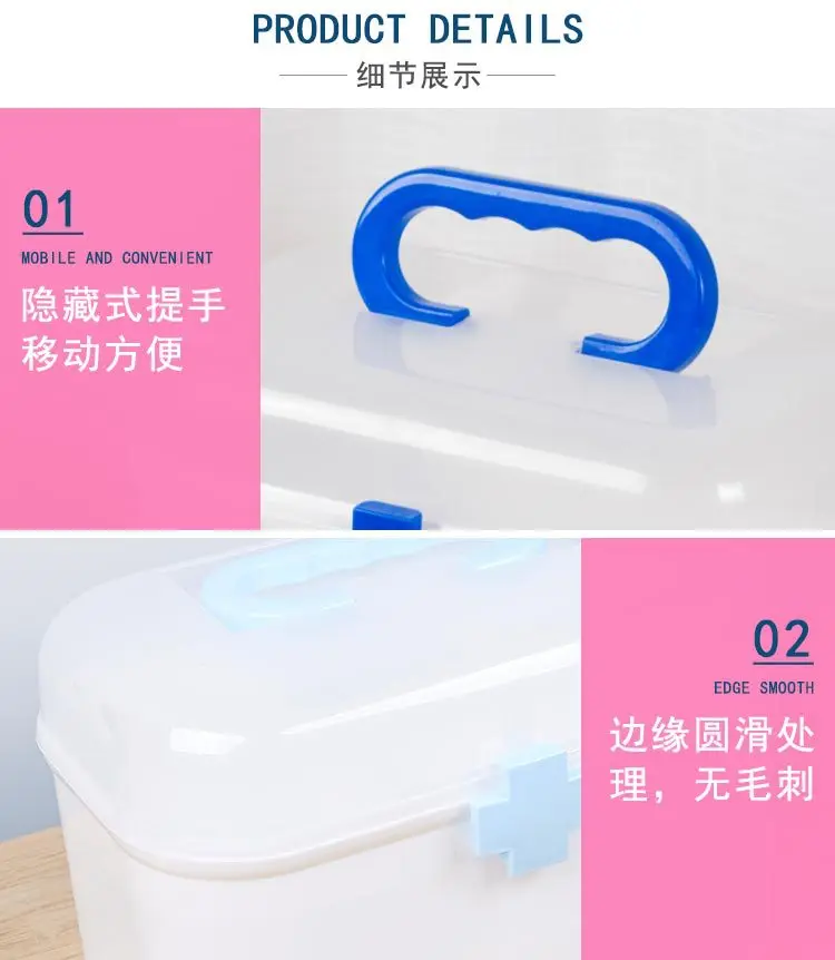 Rainbow Medicine Box Household Medical Medicine Box Hand Storage Box Family Medicine Box Large Size Household Medicine Box Can B